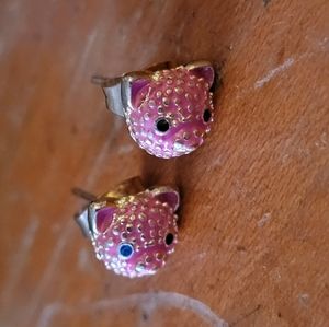 Earfleek Oink Oink pink and gold pig stud earrings NEW NWT piggy cute animal